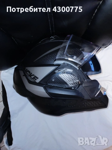 Модулна каска Shark EVO GT Encke Matt Black Anthracite / размер: XL, снимка 7 - Аксесоари и консумативи - 54065248