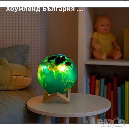 3D многоцветна Нощна лампа - светещ LED глобус с дистанционно, снимка 2 - Образователни игри - 54354736