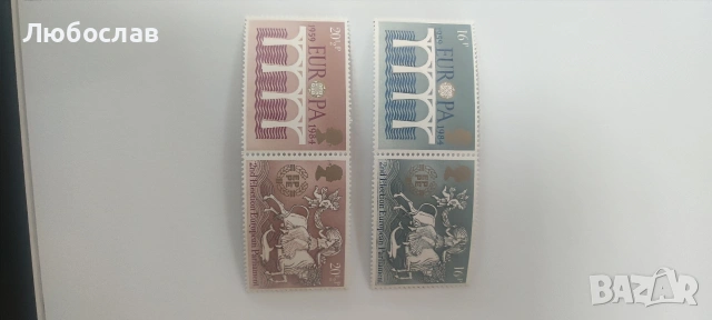 Лот британски пощенски марки 1984 – European Parliament Elections (16p + 20½p, 2 дизайна) mint 