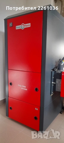 пелетен котел пелетерм 30кв.производство на гр.хасково със самопочистваща се горелка и бункер