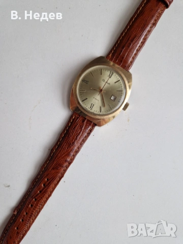 SLAVA cal. 2414, 21 руб. камъка, ръчно нав-е, made in USSR каса – 37мм, снимка 9 - Мъжки - 54234373