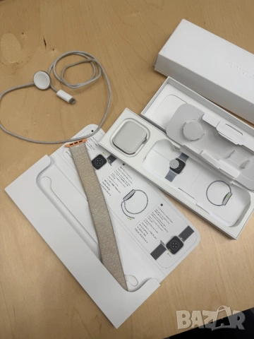 Apple Watch Series 9 GPS 45mm Starlight Aluminium Case – Отлично състояние, снимка 9 - Друга електроника - 54421508