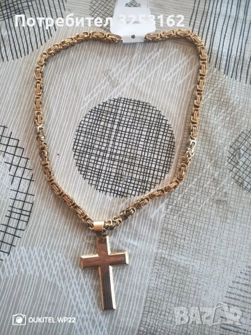 Масивен мъжки ланец,с кръст , снимка 2 - Колиета, медальони, синджири - 54043215