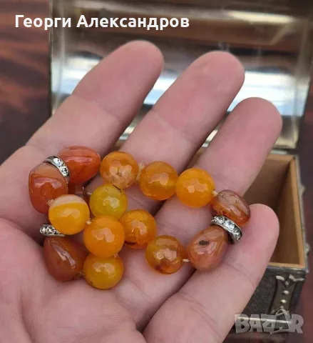 Шармантна Стара Винтидж-АРТ Гривна от Фасетиран ОГНЕН АХАТ
