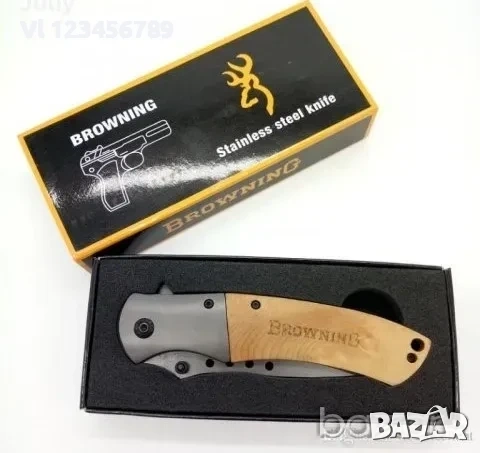 Сгъваем автоматичен нож - Browning 354 ;90х220 , снимка 5 - Ножове - 54000298