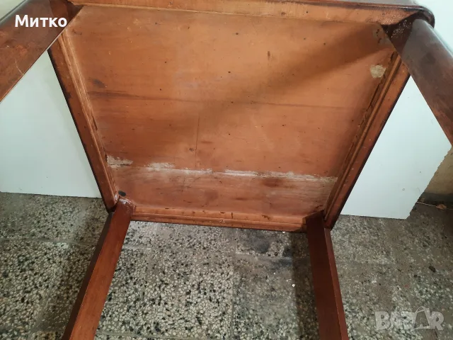 Ретро Винтидж дървена кухненска маса с 4 крака, снимка 10 - Маси - 55411727