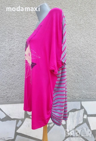 4XL  Нова туника Avenue в розово , снимка 3 - Туники - 55054300
