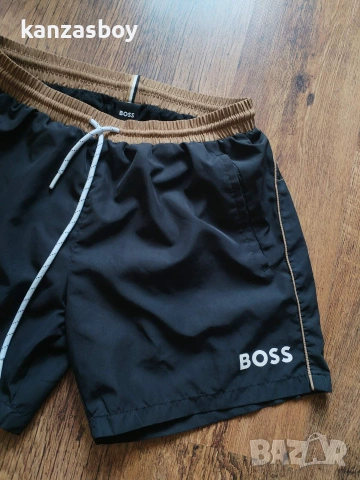 BOSS Grey Starfish Quick Dry Swim Shorts - мъжки плувни шорти М, снимка 2 - Спортни дрехи, екипи - 54962022