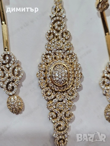 Луксозен комплект 14K злато – гривна и обеци, 17.80 г, снимка 2 - Гривни - 54413602