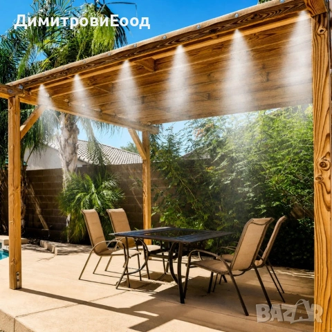 Капково напояване за градина, тераса, балкон и охлаждане - Водна завеса 15м с 15 дюзи, снимка 2 - Други стоки за дома - 55047600