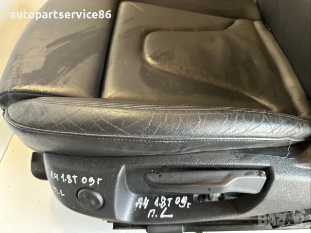 Предна лява черна кожена седалка S line за Audi A4 B8 OEM 1.8 TFSI (2008), снимка 3 - Части - 55584688