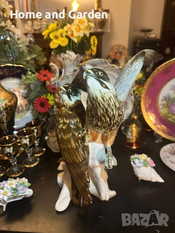 Karl Ens Соколи Volkstedt Германия голяма порцеланова фигура 35 см, снимка 13 - Антикварни и старинни предмети - 54026004