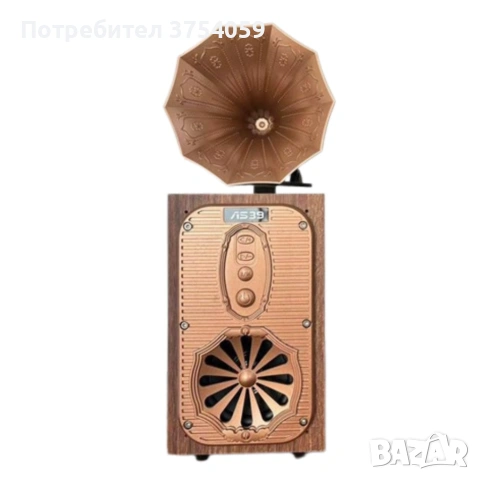 Bluetooth радио колонка AS39, 1x8W, 1200mAh, Кафяв – ретро звук, снимка 7 - Bluetooth тонколони - 55182775