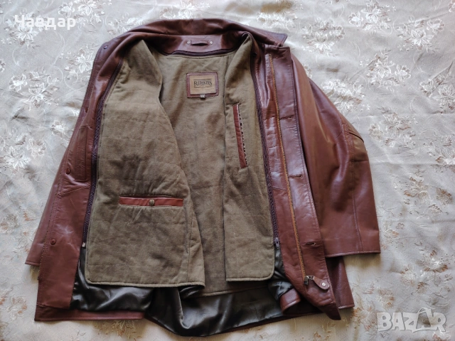 Мъжко кожено яке REDSKINS - размер XXL, снимка 4 - Якета - 54080510