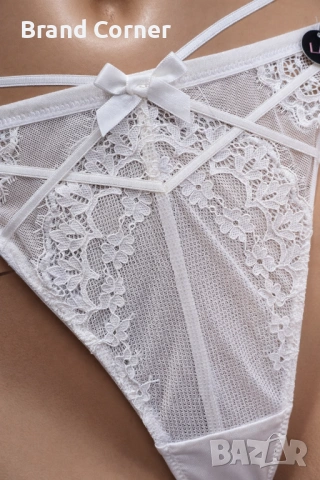 Бикини Hunkemöller, размер L, бели с дантела и панделка, снимка 3 - Бельо - 54540305