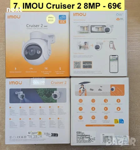 12 вида Wi-Fi IP камери IMOU Bullet 3 2C, Cruiser 2 2C Dual SC 4G, Cell PT Lite, AOV PT 4G sim и NVR, снимка 8 - IP камери - 55011668