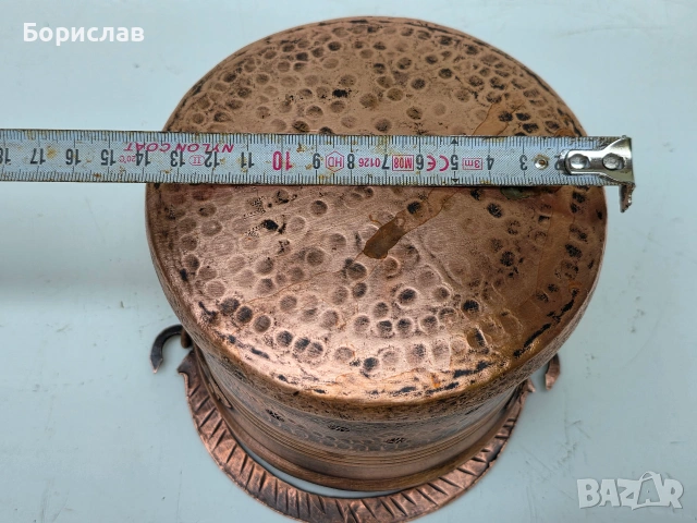 Малко, бакърено менче - котле, снимка 4 - Антикварни и старинни предмети - 55148909