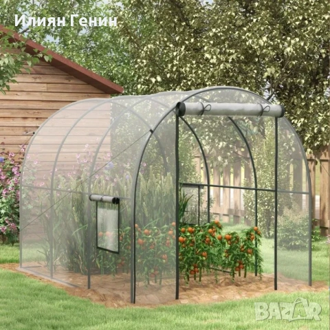 Тунелна оранжерия Outsunny Garden 6 м² 3Д x 2Ш x 2В м, снимка 4 - Оранжерии - 54210839
