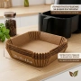Незалепващи хартиени подложки за Air Fryer 20 x 20 x 4.5 cm – 100 бр. - топлоустойчиви до 240°C, снимка 2