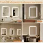 LED огледало за баня с подсветка, анти-мъгла и водоустойчивост IP44, 50х70 см, снимка 2