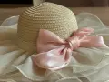 Детска шапка с разкошна розова пандела за принцеса, снимка 2