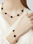 Van Cleef & Arpels VCA 5 Motifs Gold Black Onyx Vintage Alhambra Дамска Гривна, снимка 9
