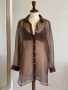 Ефирна прозрачна шоколадова кафява  риза Zara zara , снимка 3