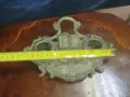 Стара масивна двойна мастилница за писалище (бюро), изработена в бароков / рококо стил от алуминий , снимка 8