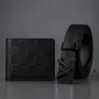 Louis Vuitton Мъжки Подаръчен Комплект Портфейл И Колан Код SK1951, снимка 4