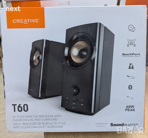 Безжични тонколони Creative T100 T60 T40 Bluetooth Разопаковани Продукти с Гаранция, снимка 2 - Тонколони - 54979835
