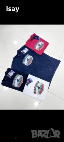 Мъжка тениска Паул Шарк нов модел варен памук в бяло червено и тъмно син цвят , снимка 4 - Тениски - 54161580