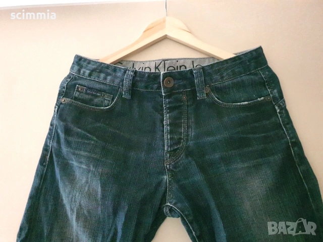 Мъжки дънки Calvin Klein Jeans W32, тъмносини 98,5% памук 1,5% еластин, снимка 4 - Дънки - 54606743