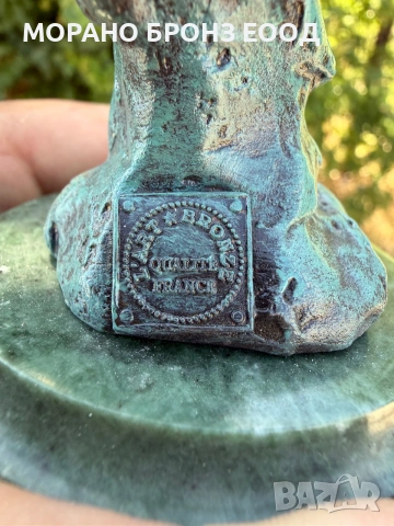 Колекционерска бронзова пластика на птица – Френска изработка (L'Art Bronze), снимка 4 - Антикварни и старинни предмети - 54960436