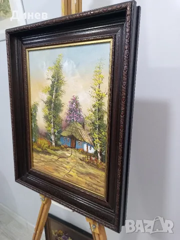Маслен пейзаж с рамка (41х51 см) - Внос от Австрия, снимка 10 - Картини - 55533878