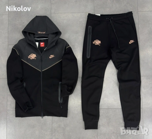екип Nike Tech Fleece "Life of Syn" – Черен/Сив – Размер ХЛ