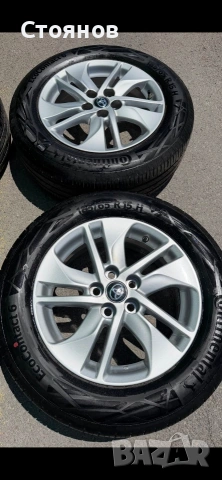 Оригинални лети джанти Тойота 15"+ почти нови гуми CONTINENTAL летни с TPMS датчици, снимка 7 - Гуми и джанти - 55199458
