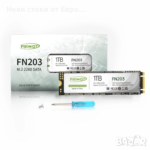Fikwot FN203 M.2 SATA III SSD   Интерфейс: SATA III 6.0 Gb/s  - Форм фактор: M.2 2280  - Размери: 80