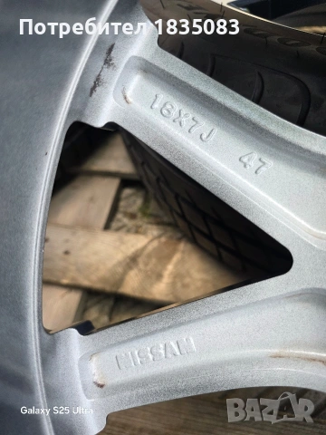 Лети джанти 18ки 5х114.3 Nissan + летни гуми 225/45/18, снимка 8 - Гуми и джанти - 54584318