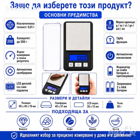 Малка кухненска електронна везна теглена за злато бижута 0.01 до 200гр, снимка 4 - Везни - 40107341