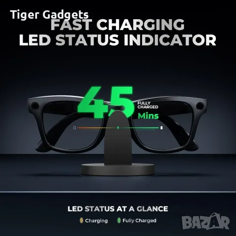 Зарядна станция за Ray-Ban Meta AI Smart Glasses, USB-C, LED, Wayfarer, Skyler, снимка 3 - Друга електроника - 55300415
