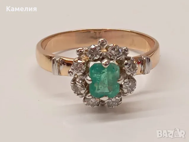 Руско злато. Пръстен с брилианти. , снимка 9 - Пръстени - 55493705