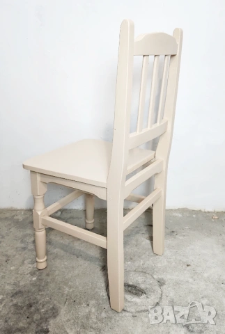 Дървен стол слонова кост трапезен, снимка 3 - Столове - 54185109