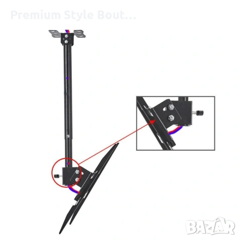 Универсална ТВ стойка за таван за екрани с 26-60 инча TV STOIK-18, снимка 3 - Стойки, 3D очила, аксесоари - 54002885