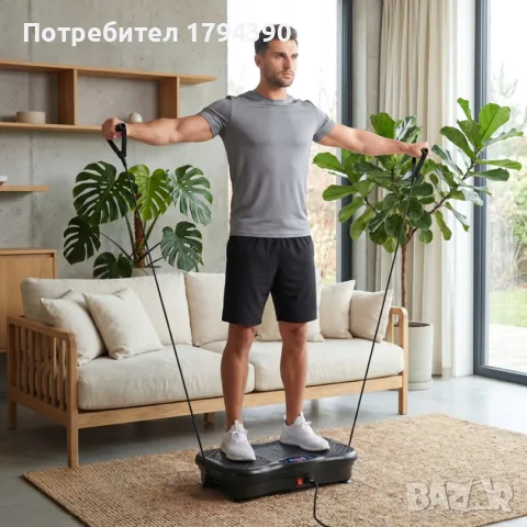 Вибрационна платформа 150W с Bluetooth, дистанционно и ластици – до 150 кг, снимка 3 - Фитнес уреди - 55629274