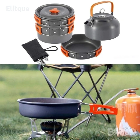 Къмпинг комплект за готвене XXL от 15 части – Пълен сет от анодиран алуминий, снимка 8 - Други стоки за дома - 54189372