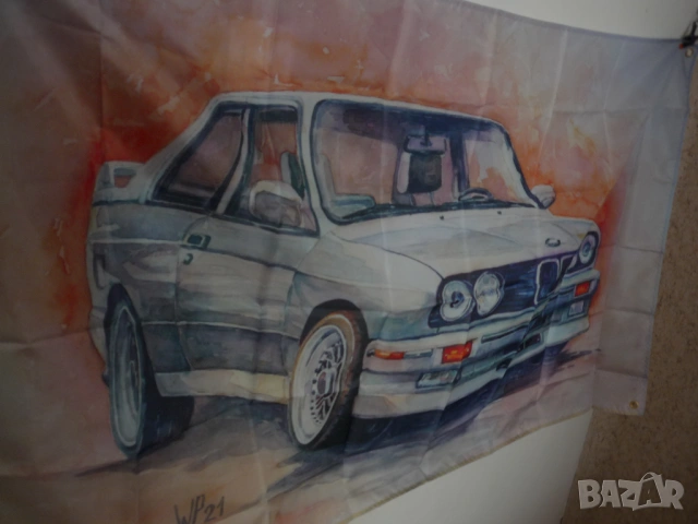 BMW Знаме Мерцедес кола банер ретро класика немската сила бързина скорост тунинг декор гараж стая, снимка 2 - Декорация за дома - 54599106