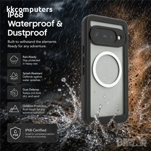 REDPEPPER FS Series за Google Pixel 11 IP68 / IPX8 Водоустойчив Магнитен PC TPU PET Калъф – Черен, снимка 3 - Калъфи, кейсове - 55688502