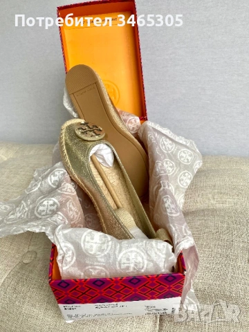 Tory Burch дамски еспадрили златни 37, снимка 3 - Дамски ежедневни обувки - 54663635