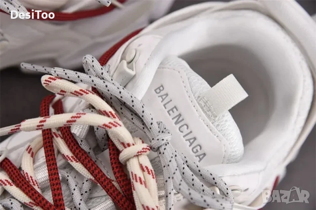 Balenciaga Track Sneaker "White/Red Laces , снимка 10 - Маратонки - 54358362