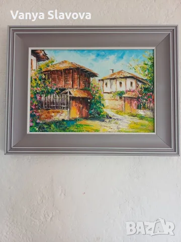Авторска маслена картина от с. Боженци, снимка 5 - Картини - 55424571